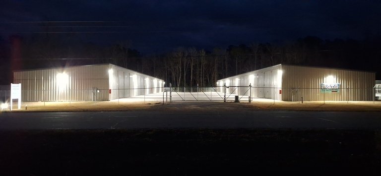 Across street at twilight